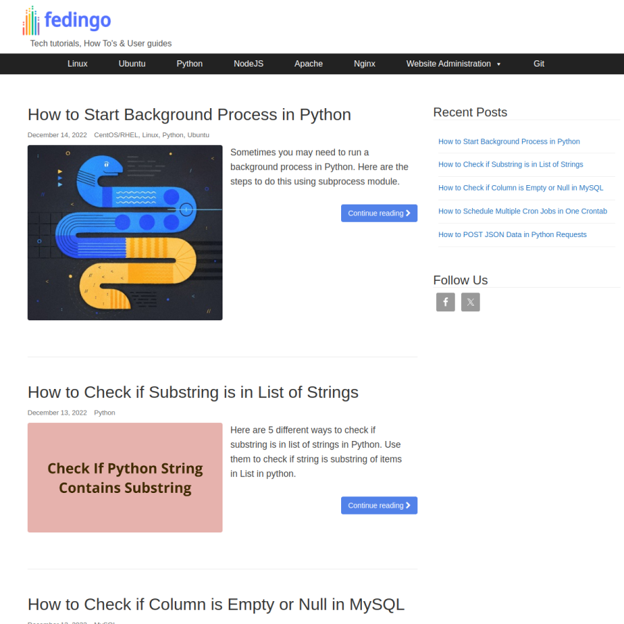 fedingo.com homepage screenshot