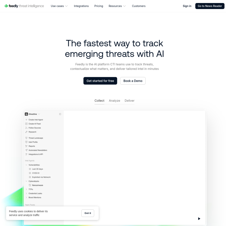 feedly.com homepage screenshot