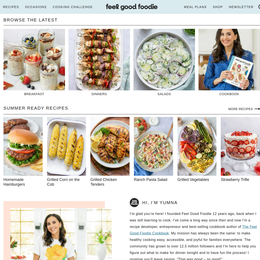 feelgoodfoodie.net homepage screenshot