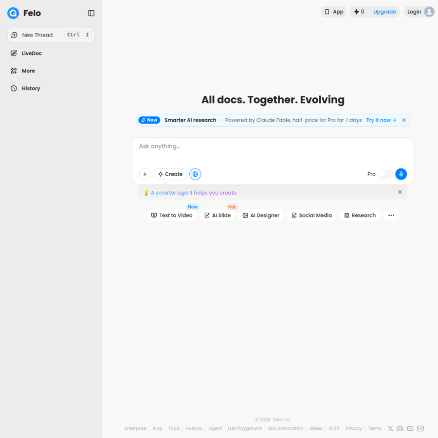 felo.ai homepage screenshot