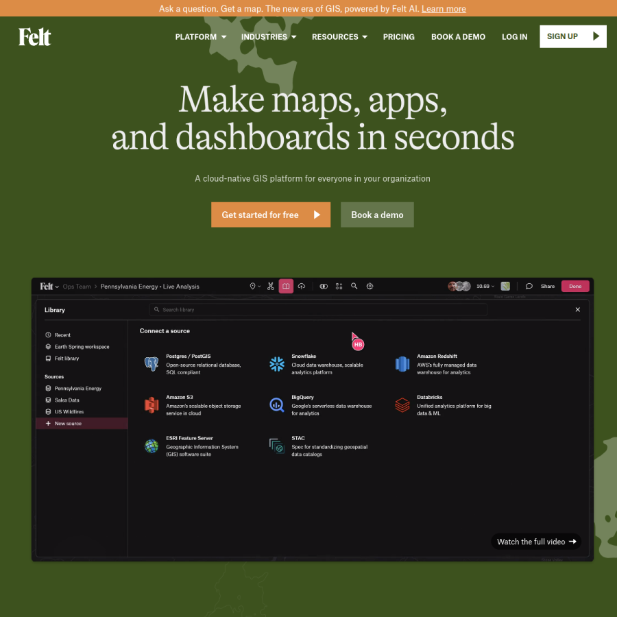 felt.com homepage screenshot