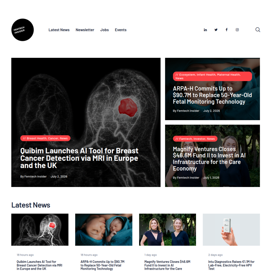 femtechinsider.com homepage screenshot