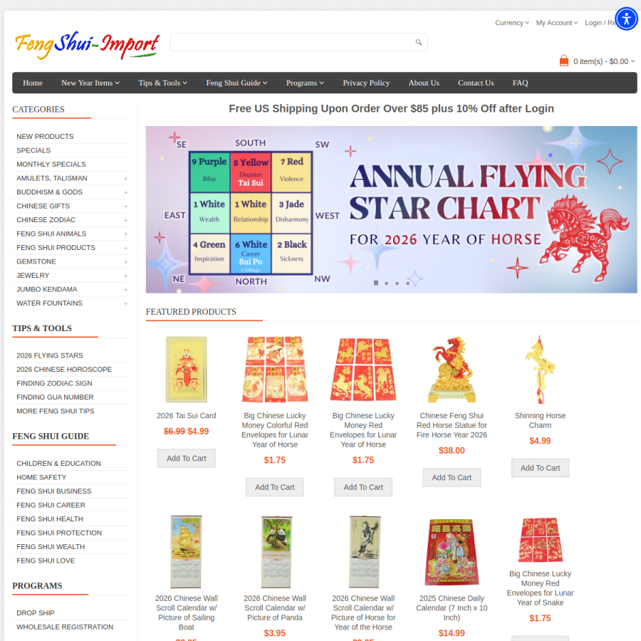 fengshui-import.com homepage screenshot