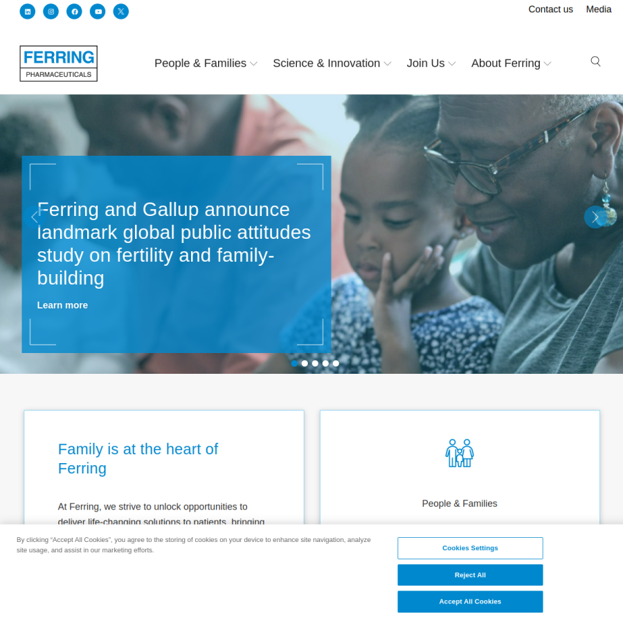 ferring.com homepage screenshot