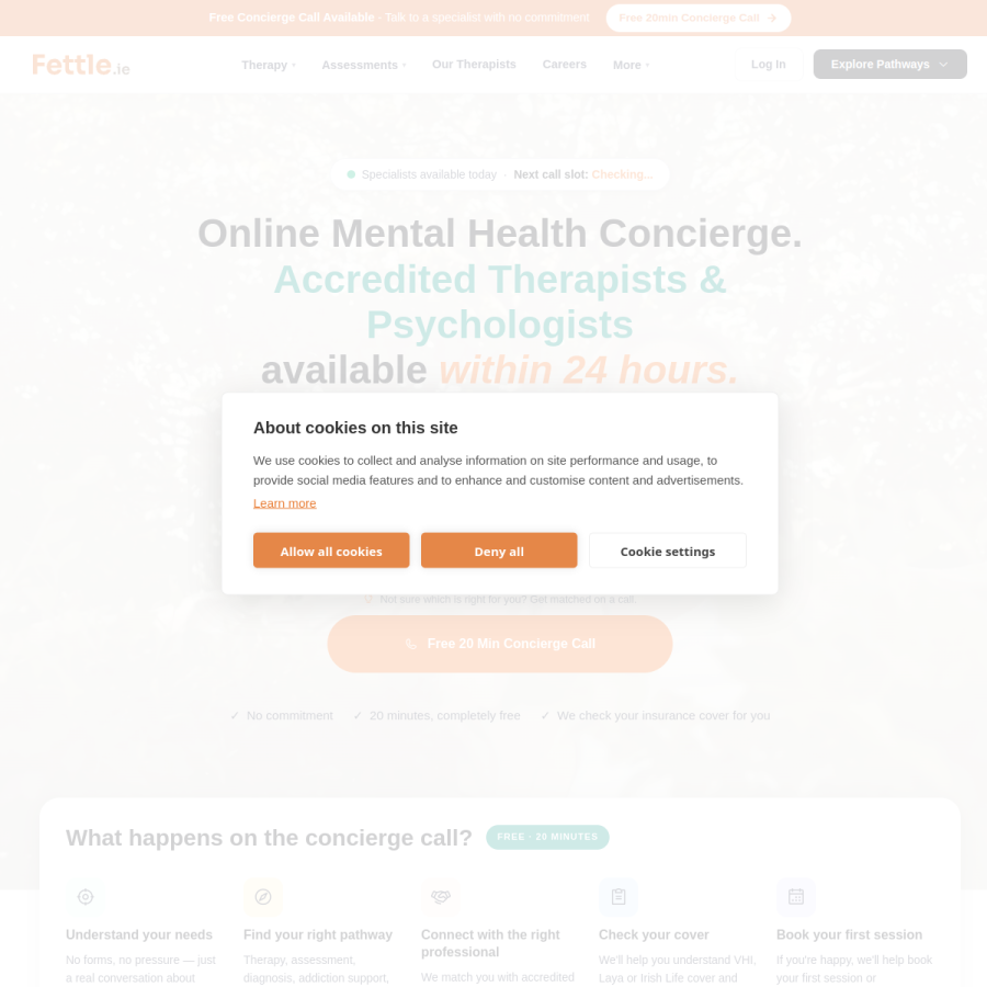 fettle.ie homepage screenshot