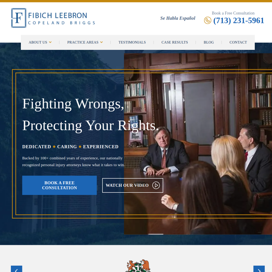fibichlaw.com homepage screenshot