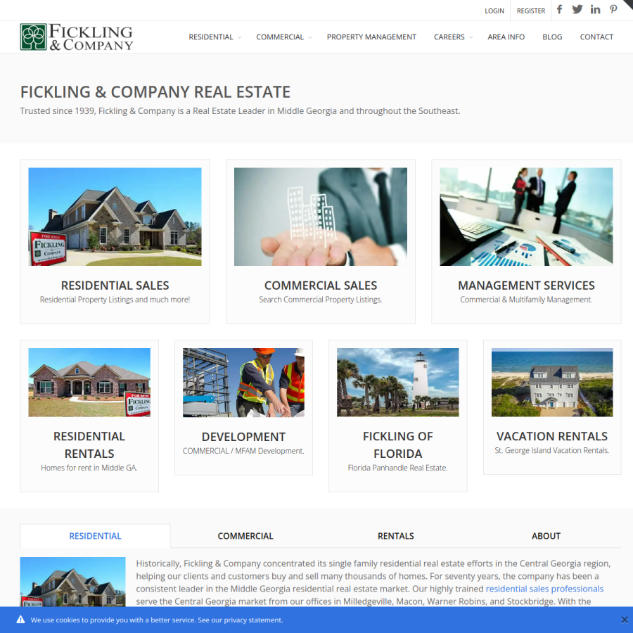 fickling.com homepage screenshot