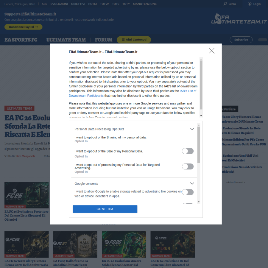 fifaultimateteam.it homepage screenshot