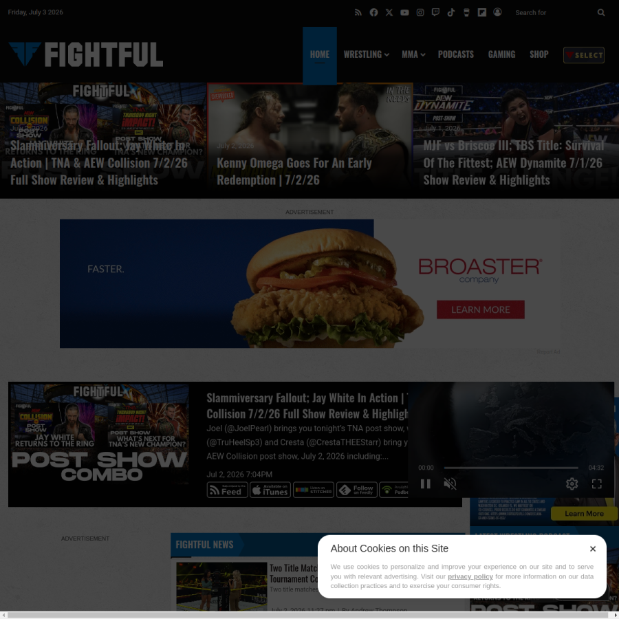 fightful.com homepage screenshot
