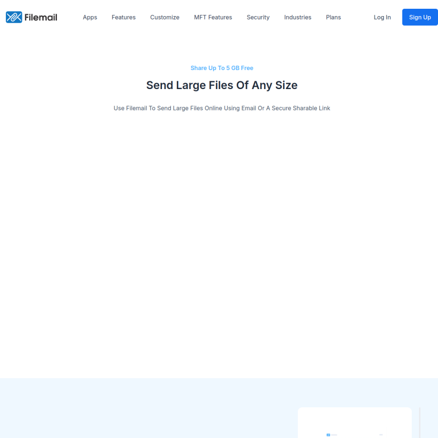 filemail.com homepage screenshot