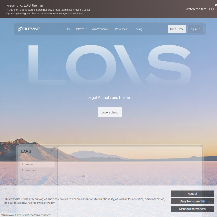 filevine.com homepage screenshot