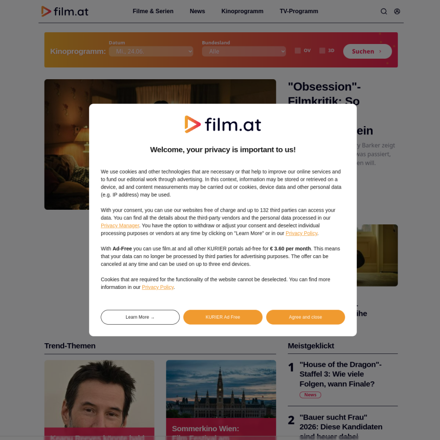 film.at homepage screenshot