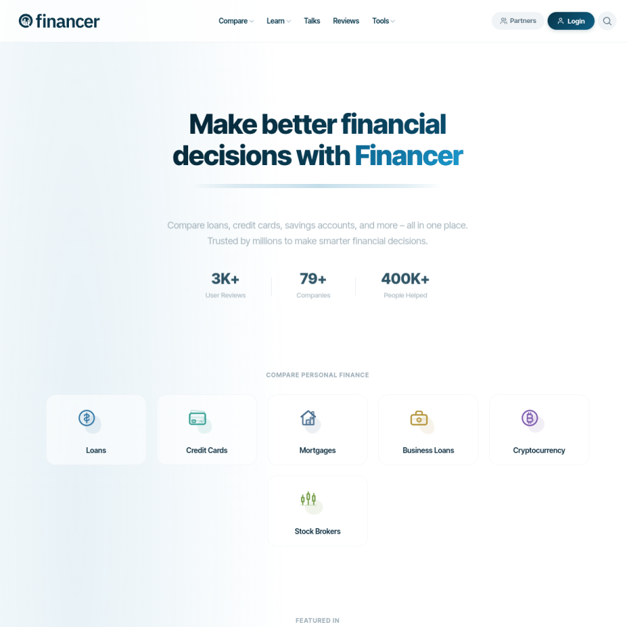 financer.com homepage screenshot