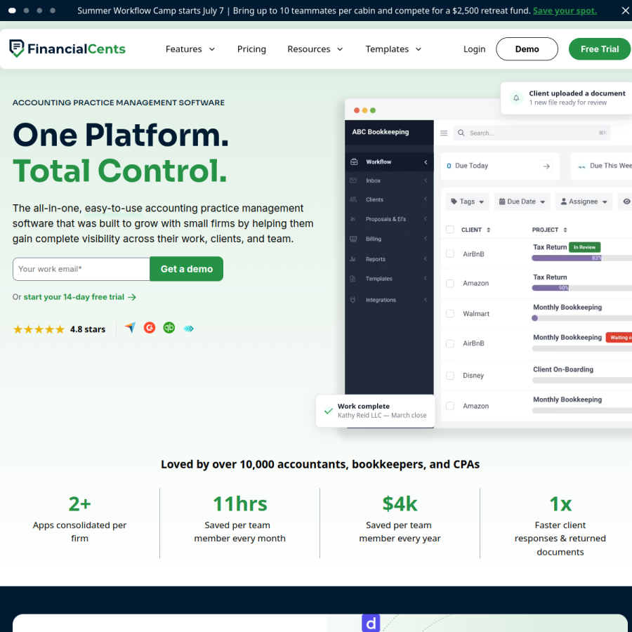 financial-cents.com homepage screenshot