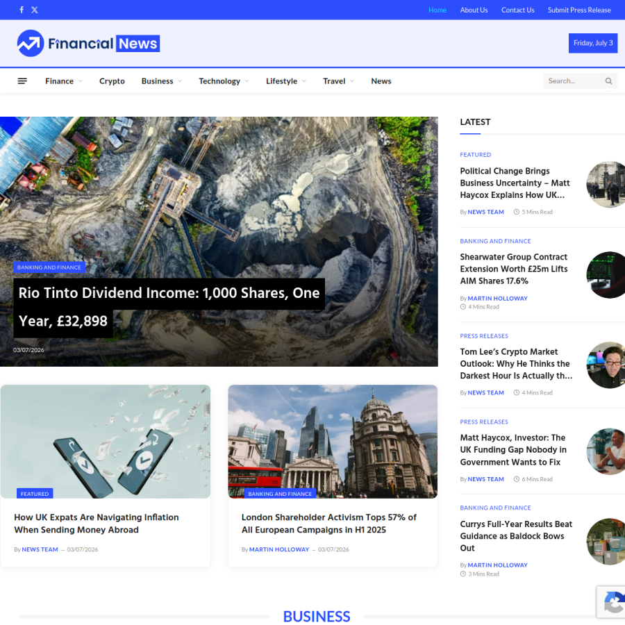 financial-news.co.uk homepage screenshot