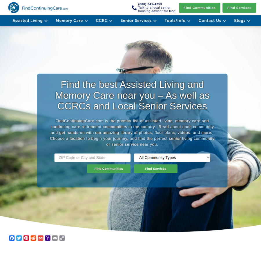 findcontinuingcare.com homepage screenshot