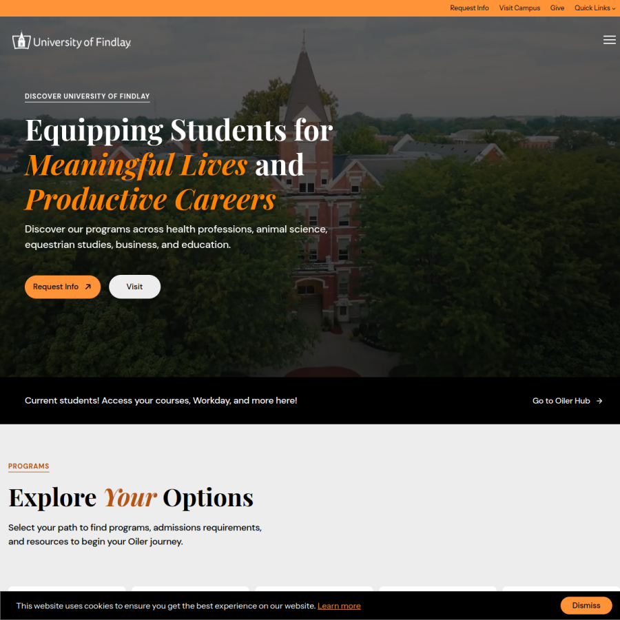 findlay.edu homepage screenshot