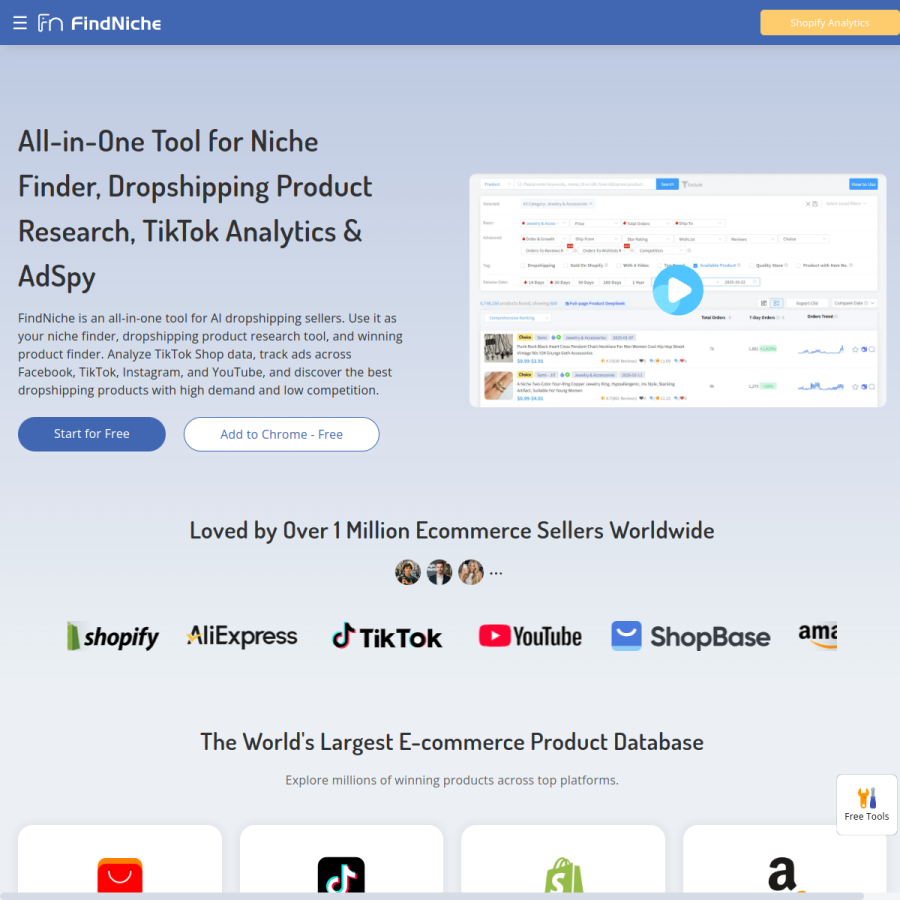 findniche.com homepage screenshot