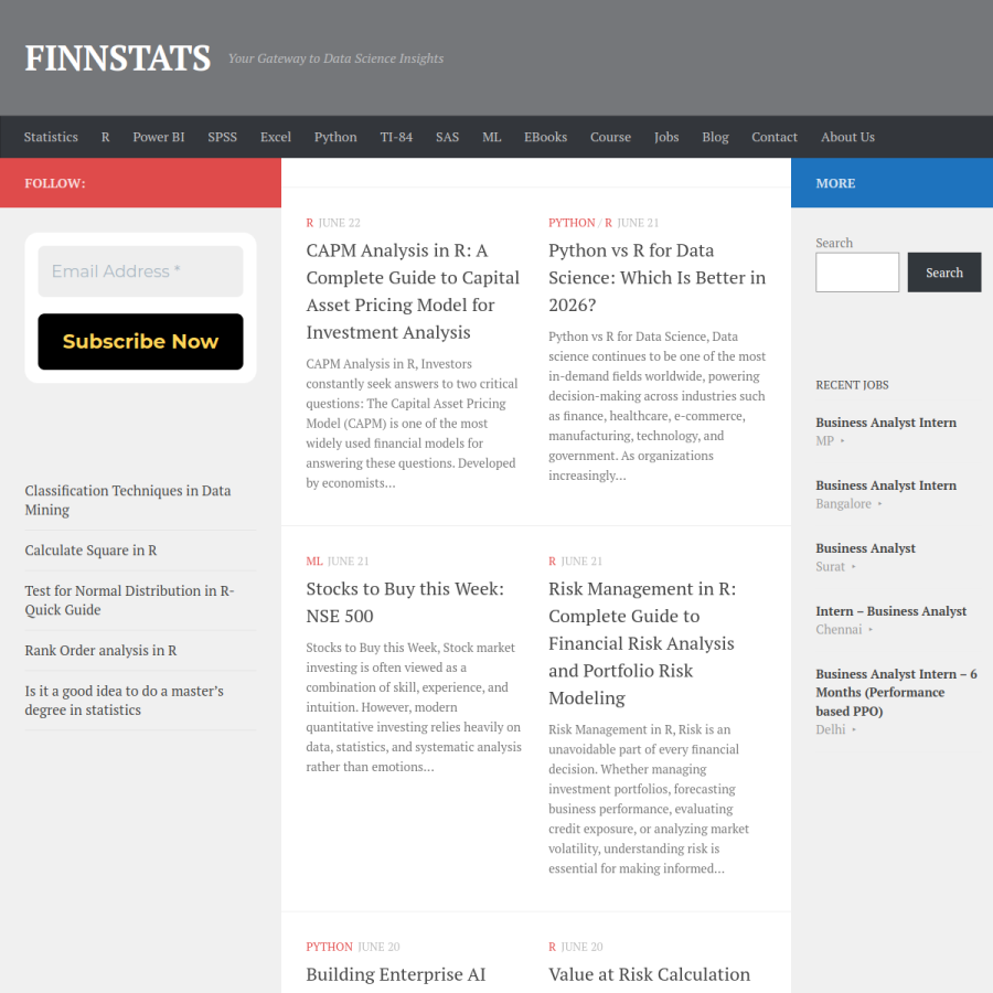 finnstats.com homepage screenshot