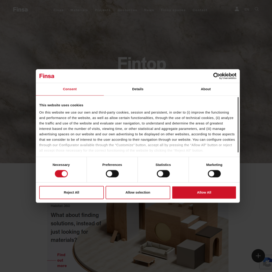finsa.com homepage screenshot