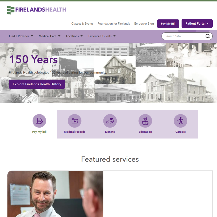 firelands.com homepage screenshot