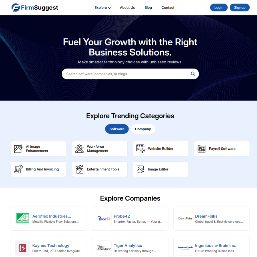 firmsuggest.com homepage screenshot