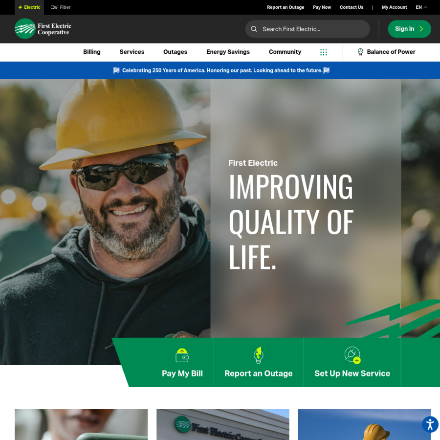 firstelectric.coop homepage screenshot