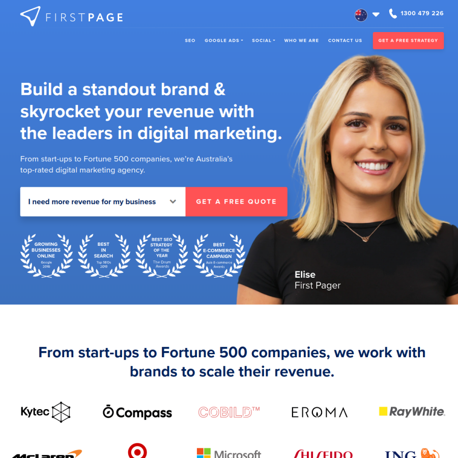 firstpage.com.au homepage screenshot