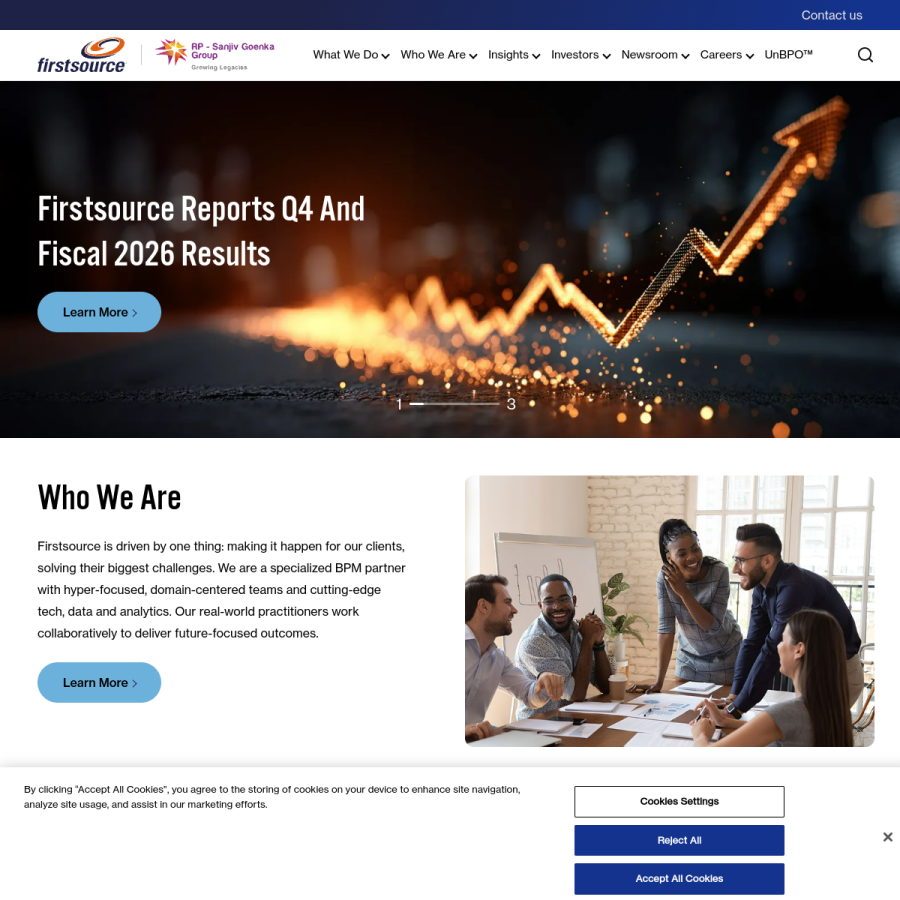 firstsource.com homepage screenshot