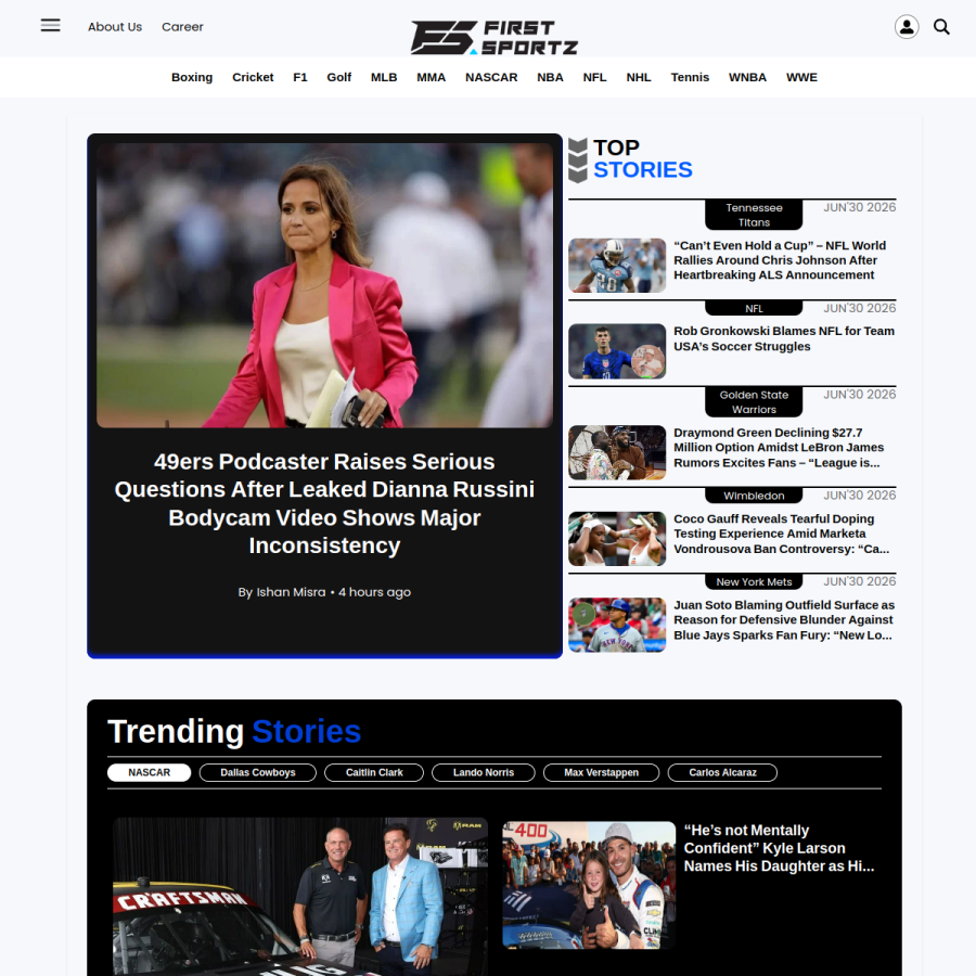 firstsportz.com homepage screenshot