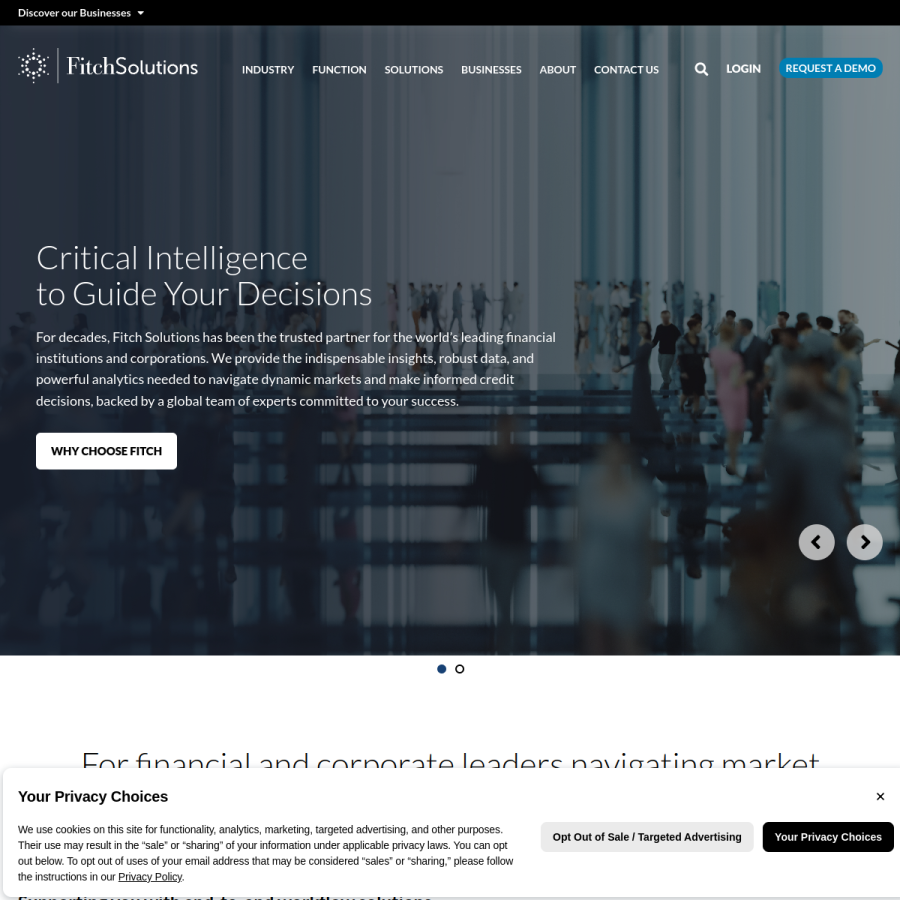 fitchsolutions.com homepage screenshot