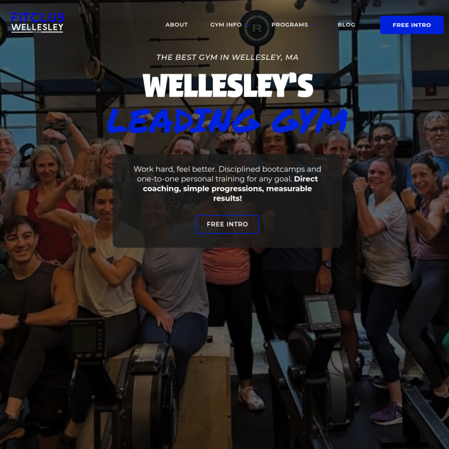 fitclubwellesley.com homepage screenshot