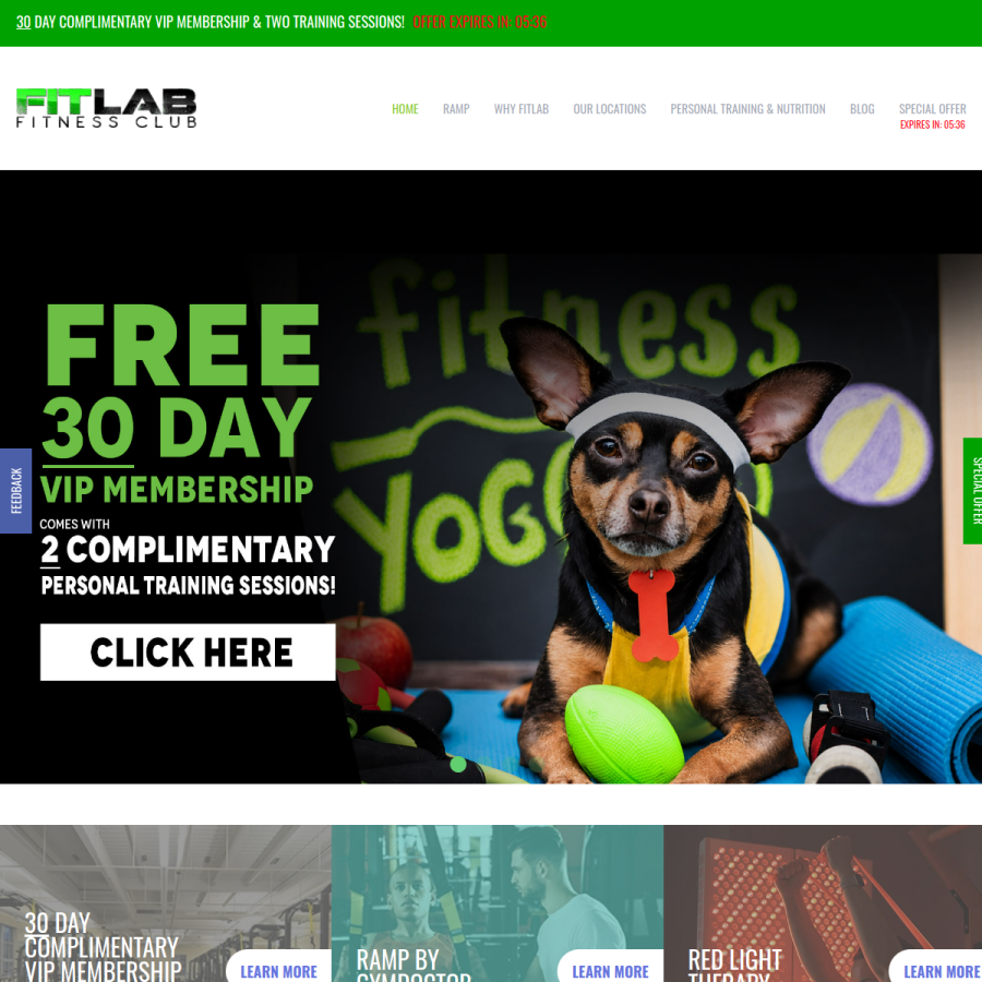 fitlabclub.com homepage screenshot