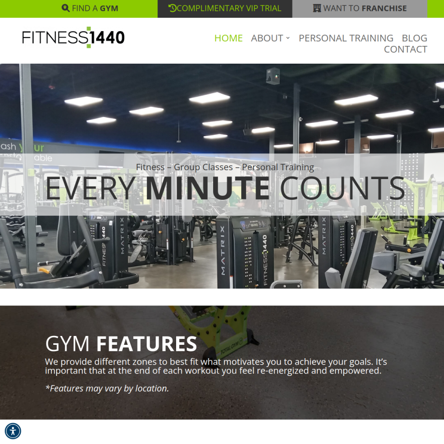 fitness1440.com homepage screenshot