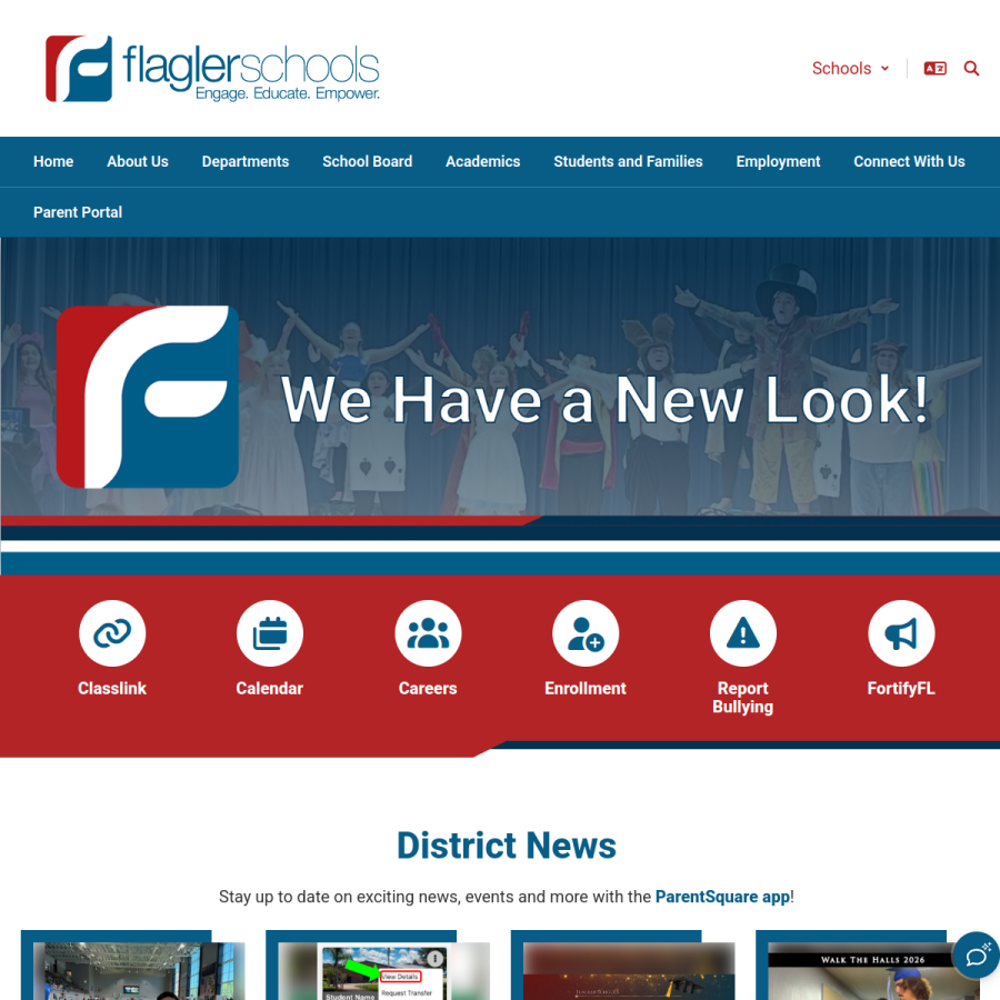 flaglerschools.com homepage screenshot