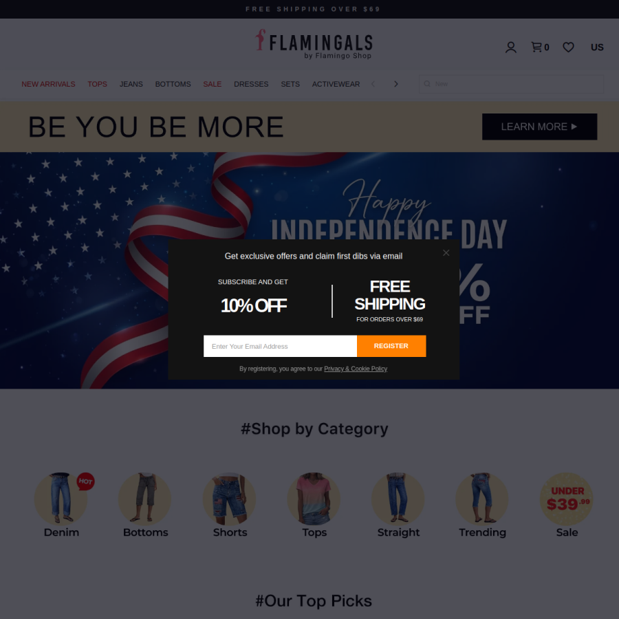 flamingo.shop homepage screenshot