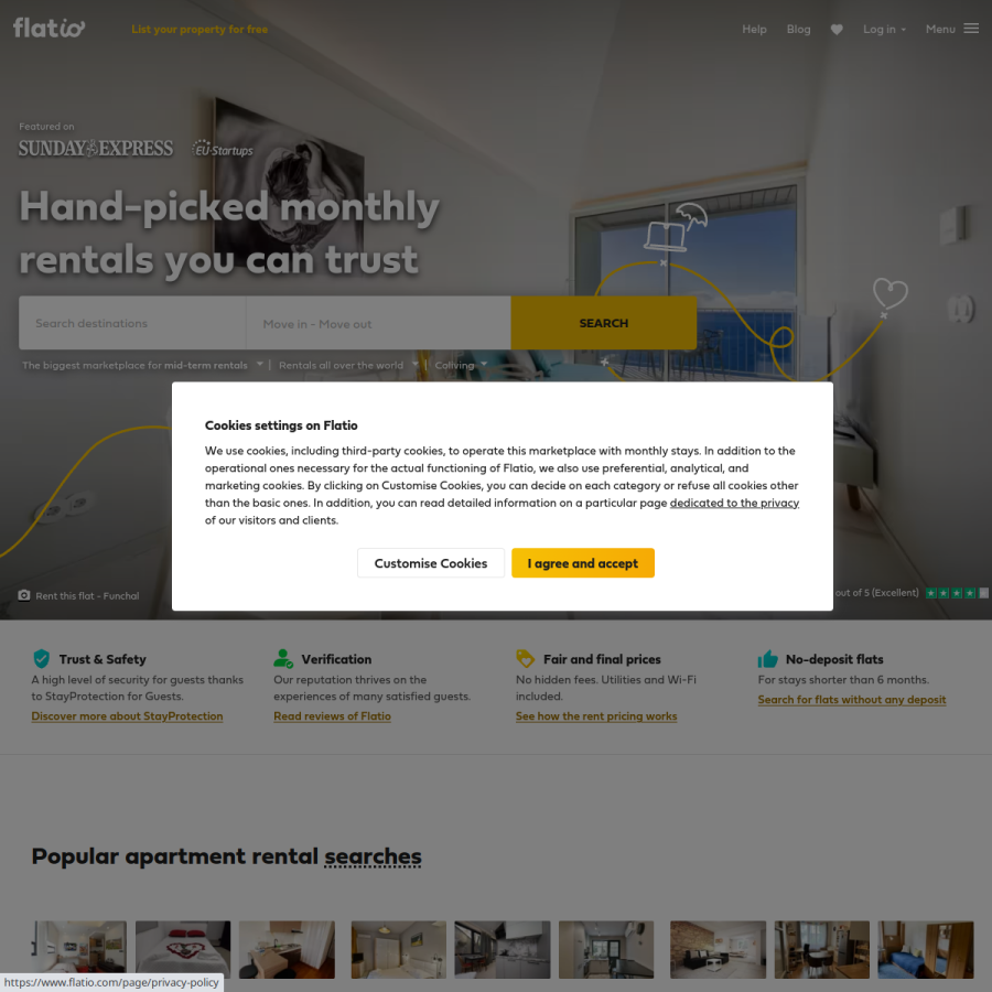 flatio.com homepage screenshot