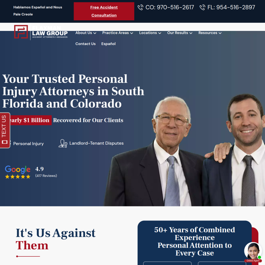 flaxmanlaw.com homepage screenshot