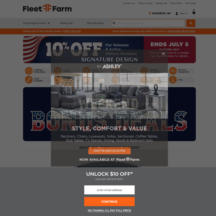 fleetfarm.com homepage screenshot