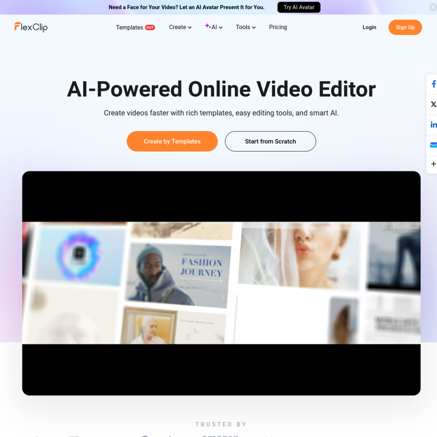 flexclip.com homepage screenshot
