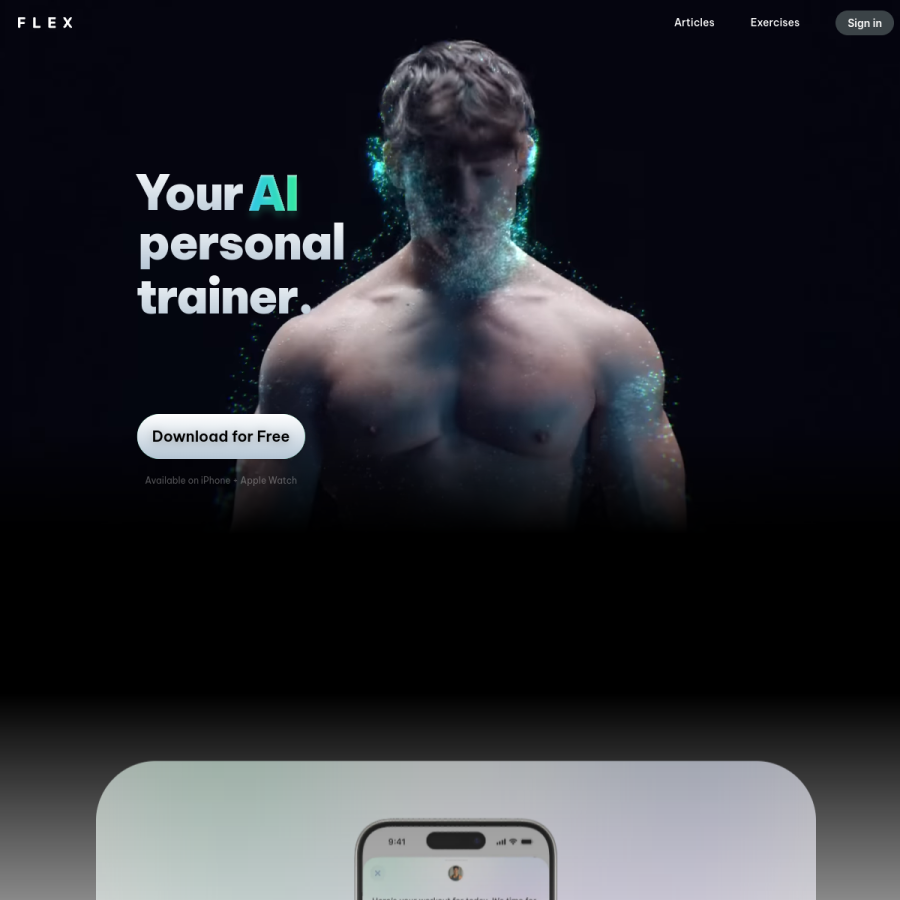 flexfitnessapp.com homepage screenshot