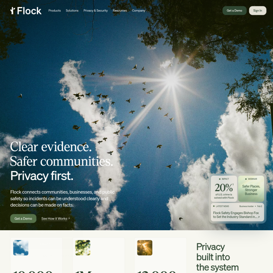 flocksafety.com homepage screenshot