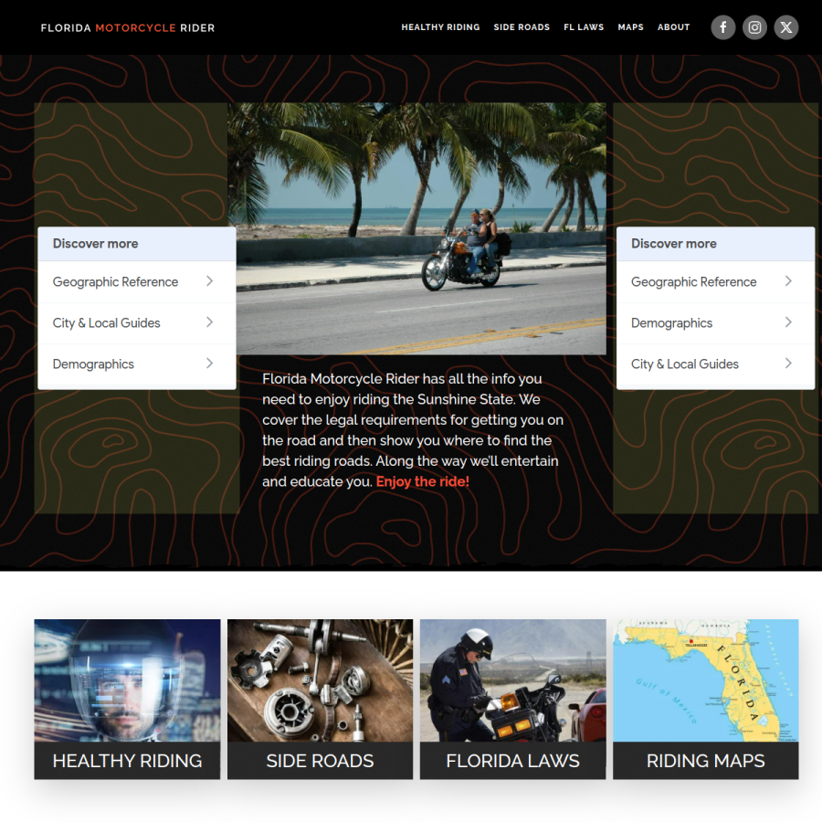 floridamotorcyclerider.com homepage screenshot