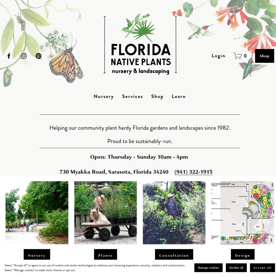 floridanativeplants.com homepage screenshot