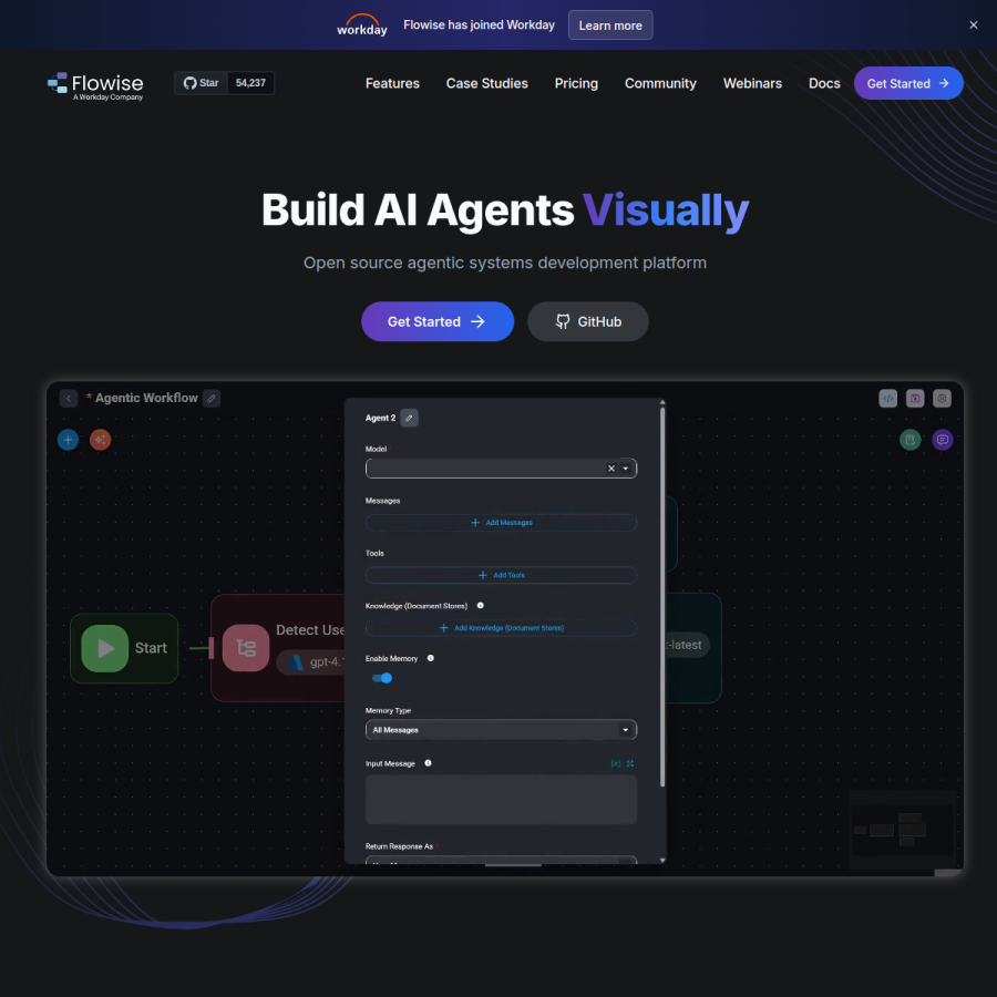 flowiseai.com homepage screenshot