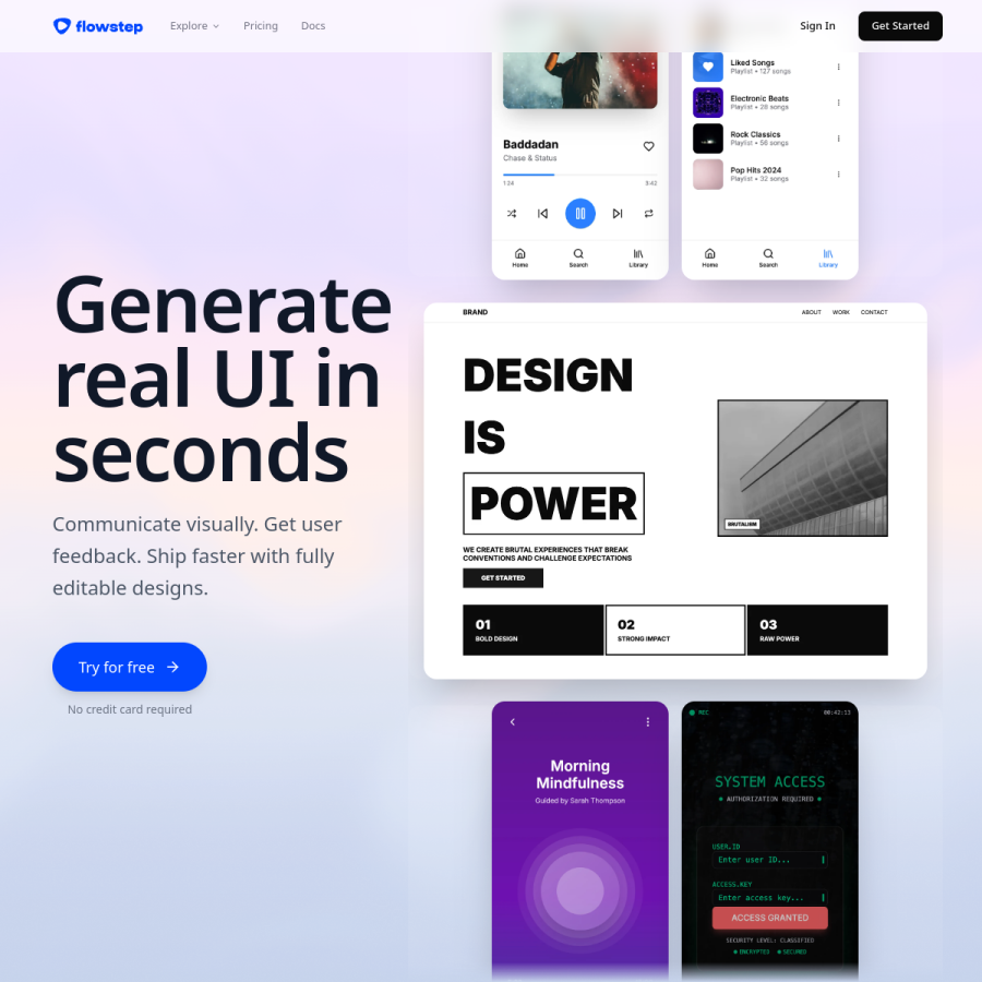 flowstep.ai homepage screenshot