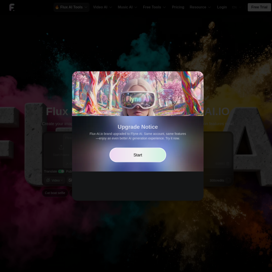 flux-ai.io homepage screenshot