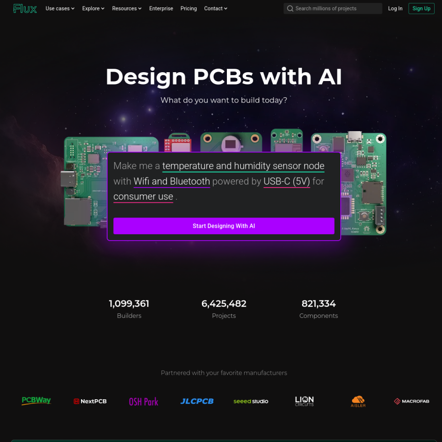 flux.ai homepage screenshot