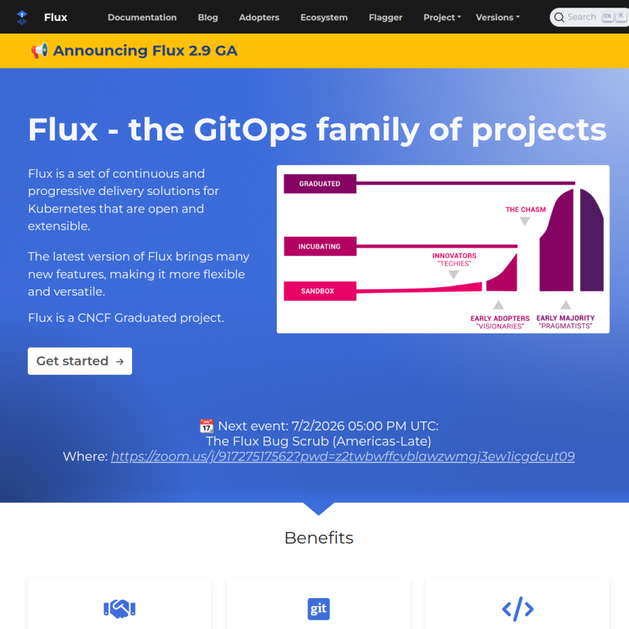 fluxcd.io homepage screenshot