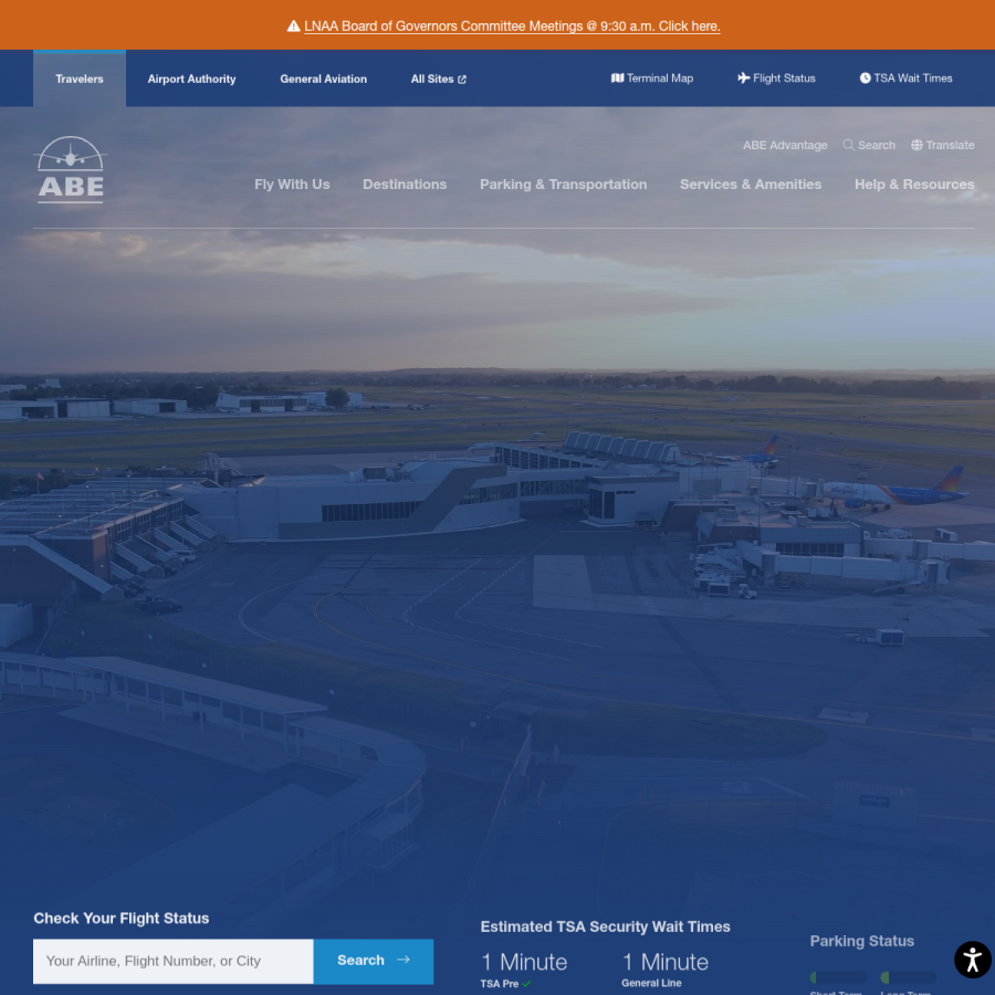 flyabe.com homepage screenshot